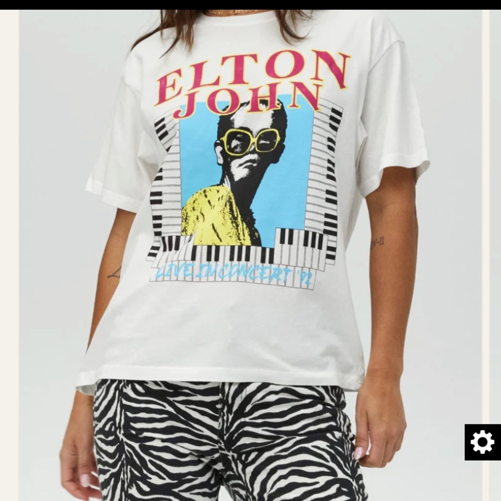 Vintage Elton John live in concert ‘92 boyfriend tee